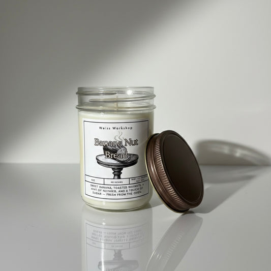 Our soy candles come with a rustic lid and reusable mason jar