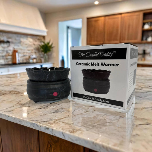 Electric Ceramic Wax Melt and Candle Warmer - Round Marble - Weiss Workshop