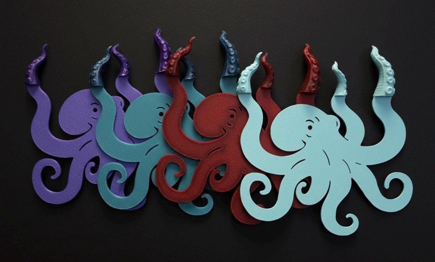 from left to right: Witches blue, Neptune, shadow red, teal