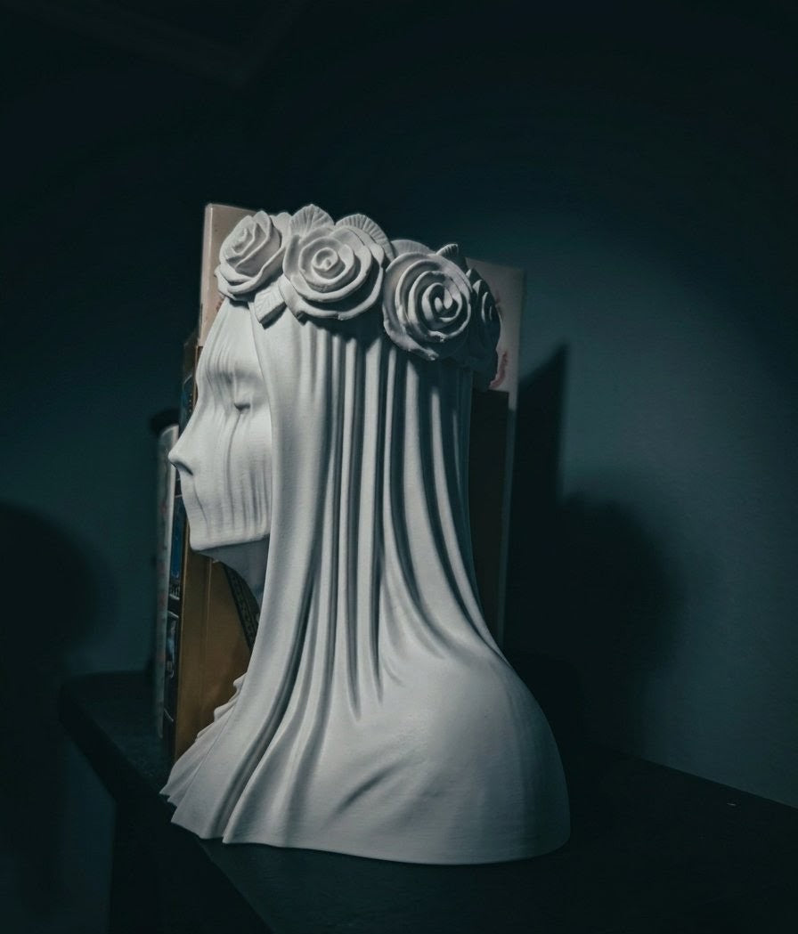 The Silent Bride Veiled Goddess Bookends Set