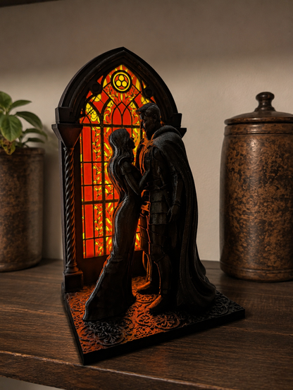 Knight & Lady LED Statue