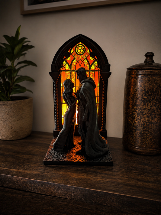 Knight & Lady LED Statue