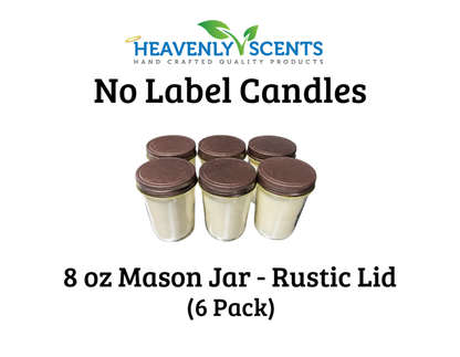 8oz Mason Jar Soy Candles - Rustic  Lid  - 6 Pack No Label: Apple Pumpkin - Weiss Workshop 