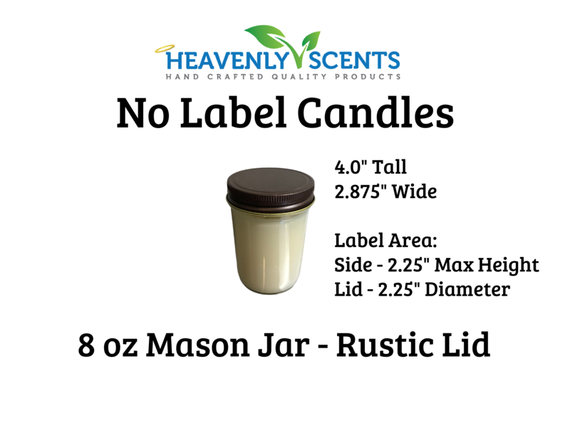 8oz Mason Jar Soy Candles - Rustic  Lid  - 6 Pack No Label: Hazelnut Coffee - Weiss Workshop 