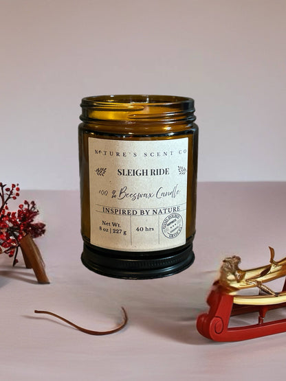 Christmas Candle Collection – Beeswax - No Label Available: Christmas Hearth / 4 oz. (with labels)