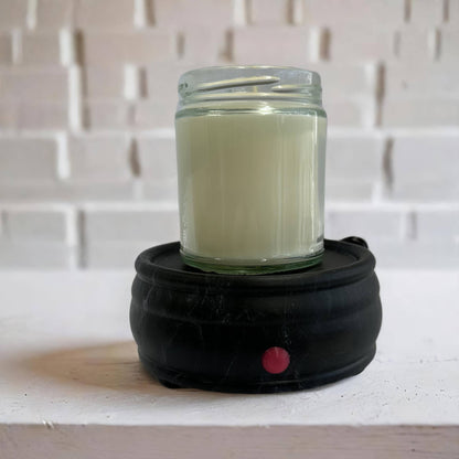 Electric Ceramic Wax Melt and Candle Warmer - Round Marble - Weiss Workshop 