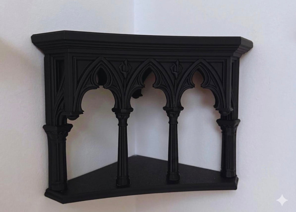 Gothic Corner Shelf for Crystals, Candles & Decor - Weiss Workshop 