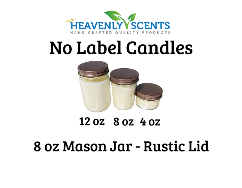 8oz Mason Jar Soy Candles - Rustic  Lid  - 6 Pack No Label: Hazelnut Coffee - Weiss Workshop 