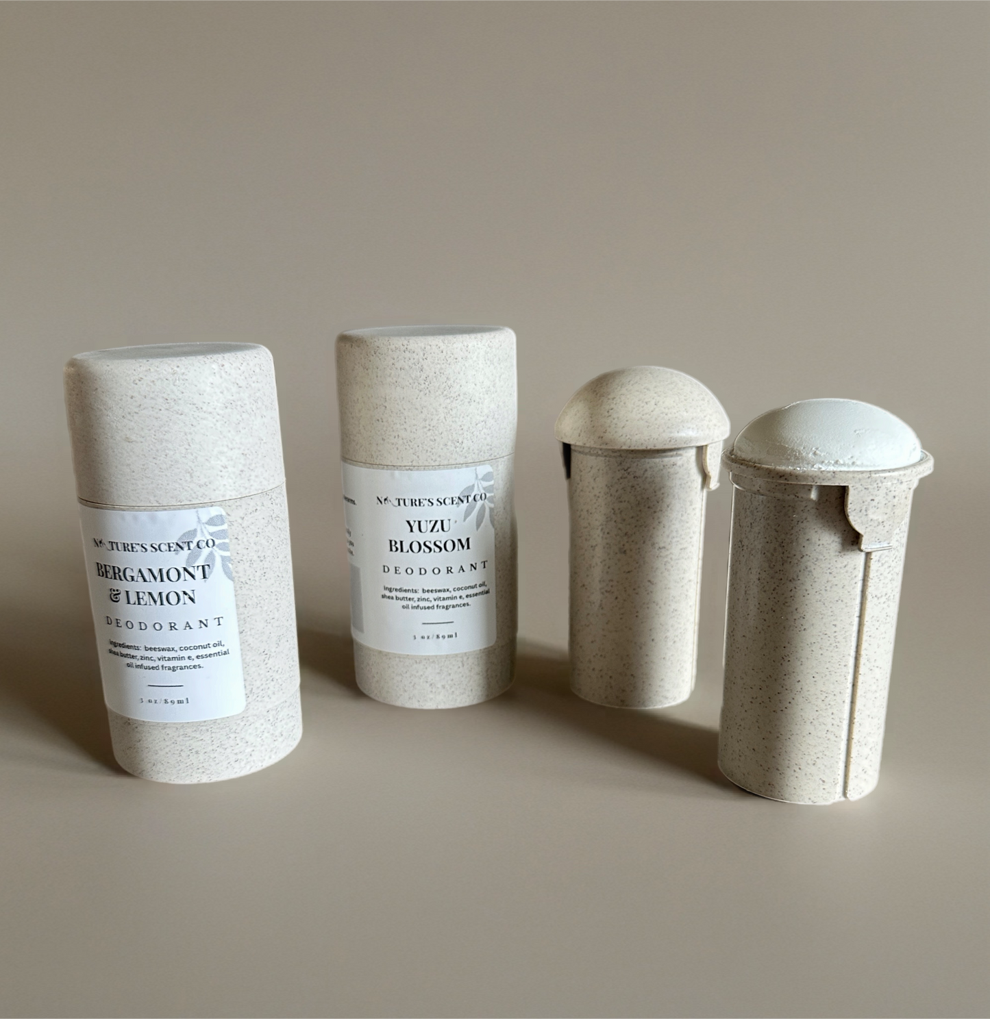 All Natural Deodorant | Aluminum Free, "No Label"  Available: Full Size Deodorant Stick REFILL Only / Without Labels / Yuzu Blossom - Weiss Workshop 