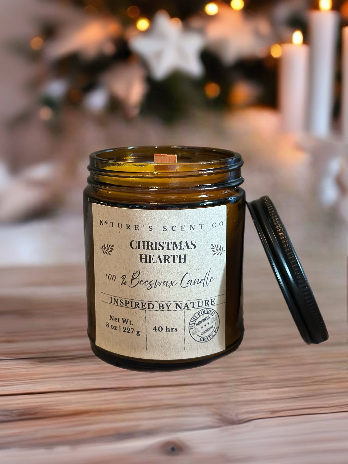 Christmas Candle Collection – Beeswax - No Label Available: Christmas Hearth / 4 oz. (with labels)