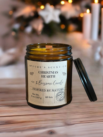 Christmas Candle Collection – Beeswax - No Label Available: Christmas Hearth / 4 oz. (with labels)
