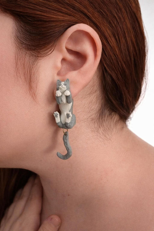 Lightweight Cat Dangle Earrings - Weiss Workshop 