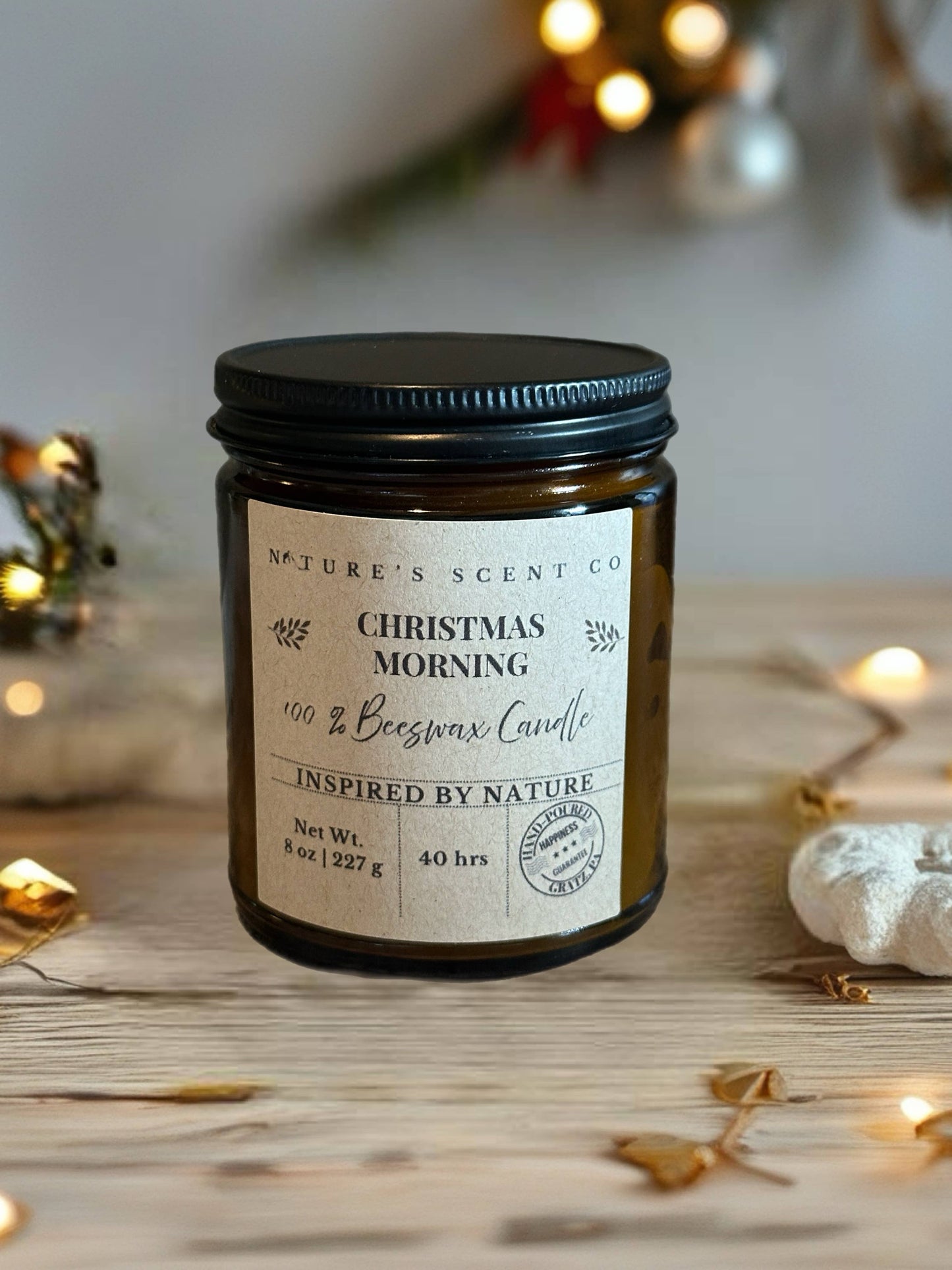 Christmas Candle Collection – Beeswax - No Label Available: Christmas Hearth / 4 oz. (with labels)