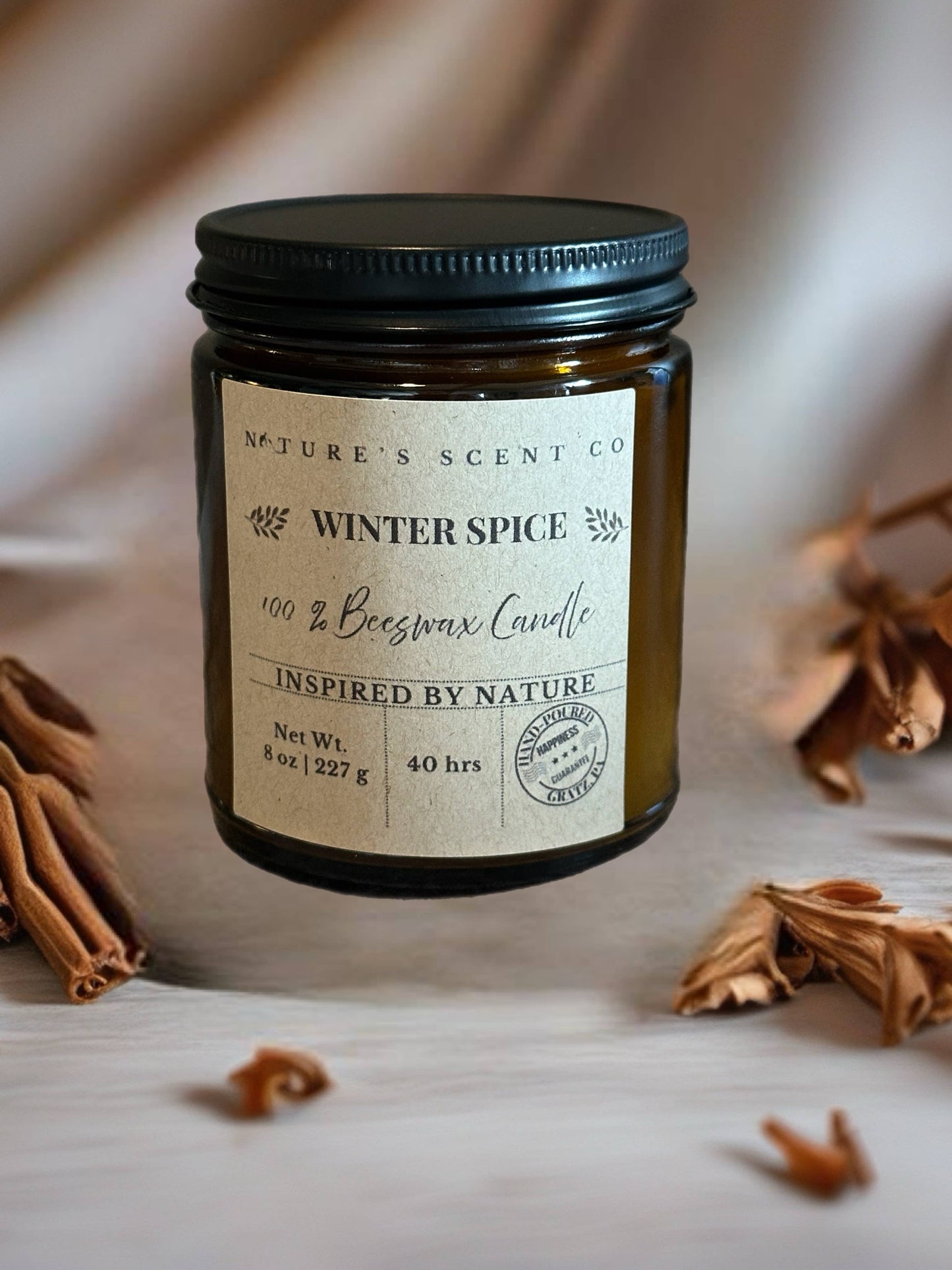 Christmas Candle Collection – Beeswax - No Label Available: Christmas Hearth / 4 oz. (with labels)