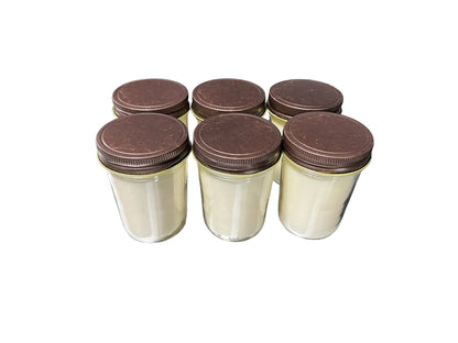 8oz Mason Jar Soy Candles - Rustic  Lid  - 6 Pack No Label: Hazelnut Coffee - Weiss Workshop 