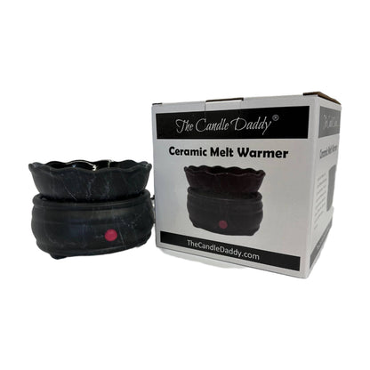 Electric Ceramic Wax Melt and Candle Warmer - Round Marble - Weiss Workshop 