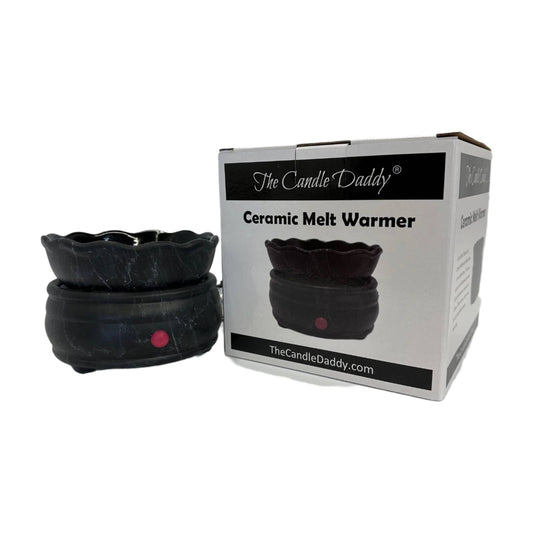 Electric Ceramic Wax Melt and Candle Warmer - Round Marble - Weiss Workshop 