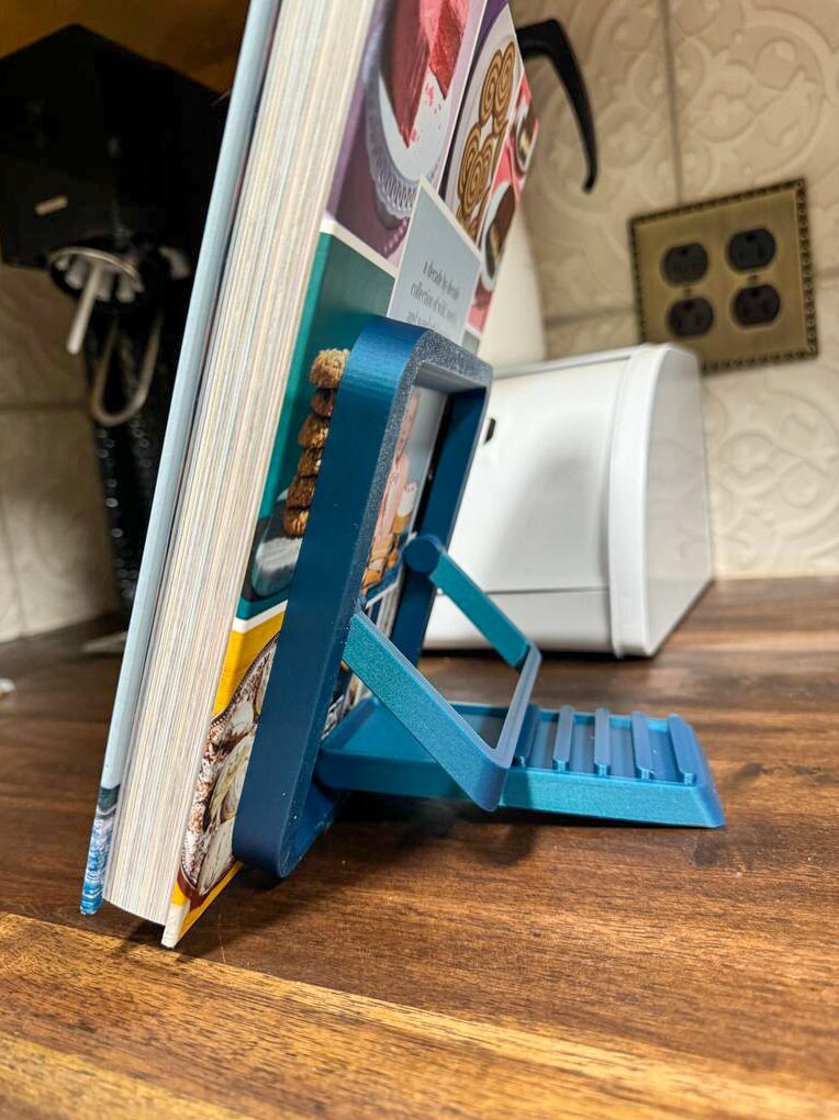 Flat Folding Book Stand, multiple colors, supports cookbooks