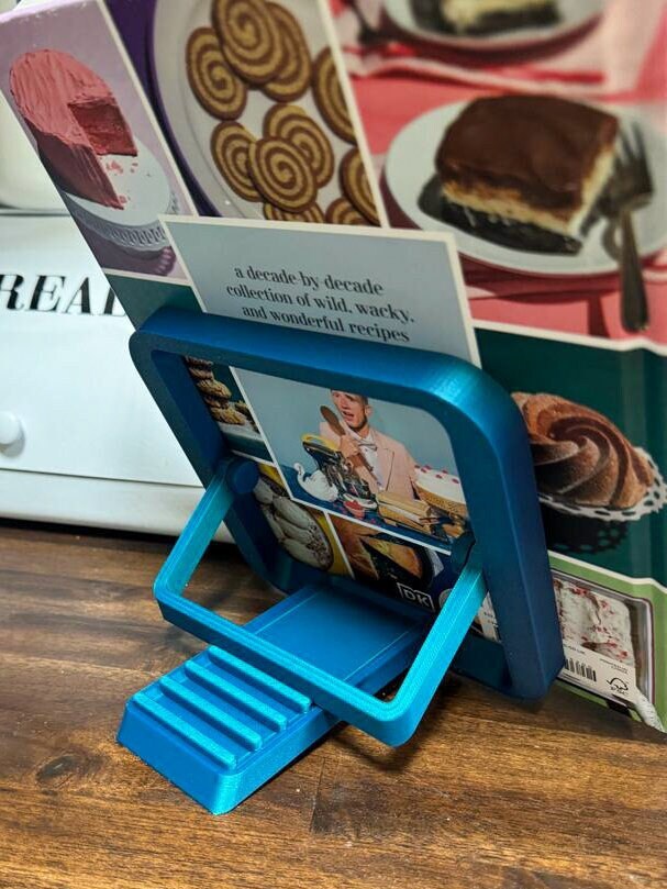 Flat Folding Book Stand, multiple colors, supports cookbooks