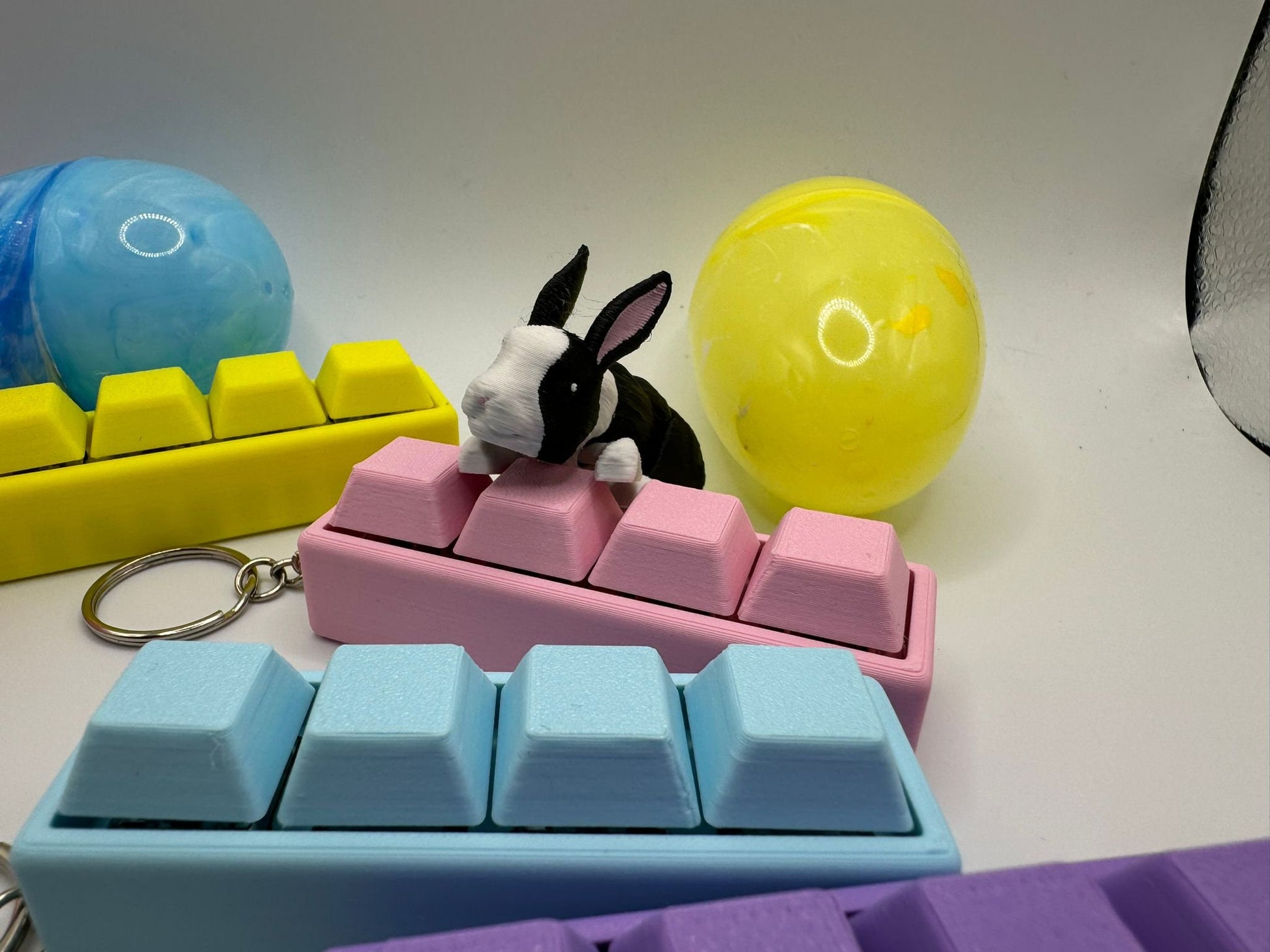 Keycap Fidget Keychain and Sensory Toy with clicky keys you can feel and hear