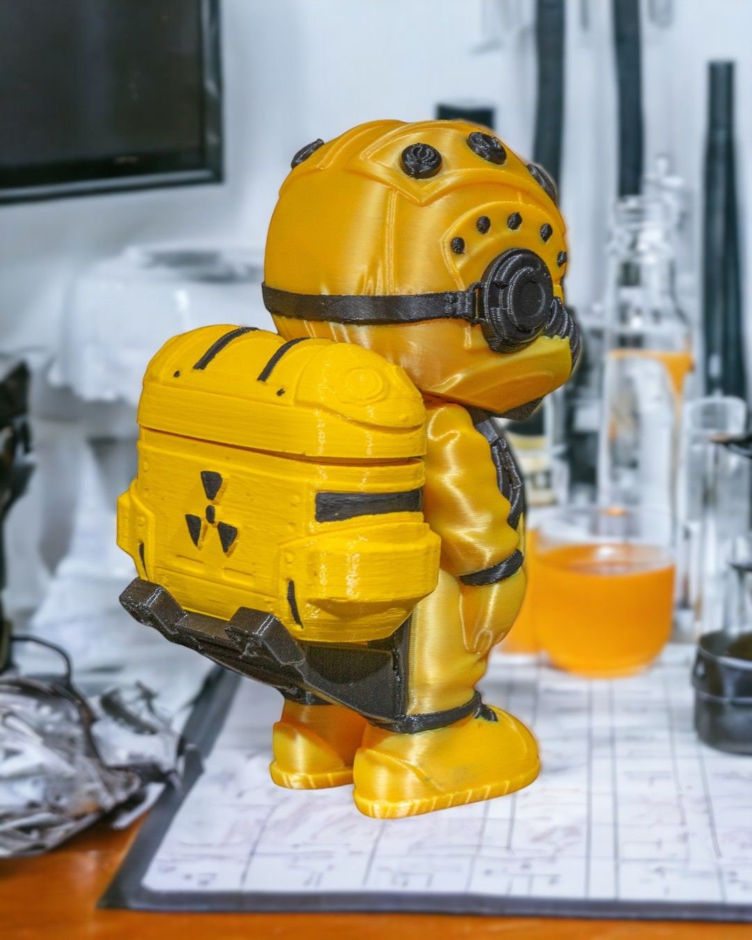 Fallout Inspired AirPods Holder - Vault Dweller Figurine Design, Hazmat Suit Decor