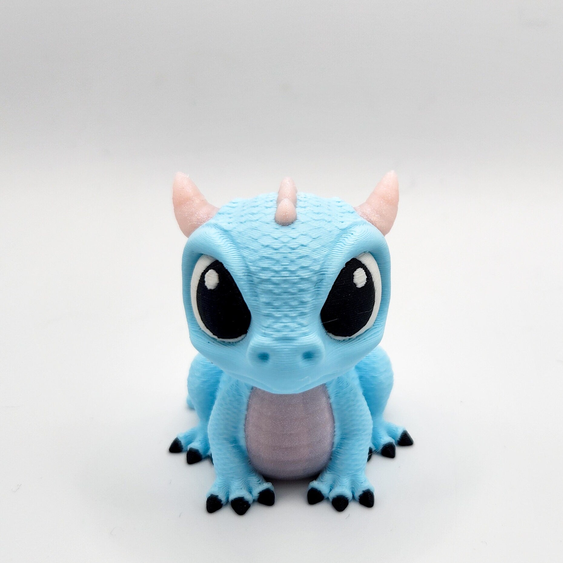 Adorable Baby Dragon Figurine - Beautiful Colors with Sparkly Horns