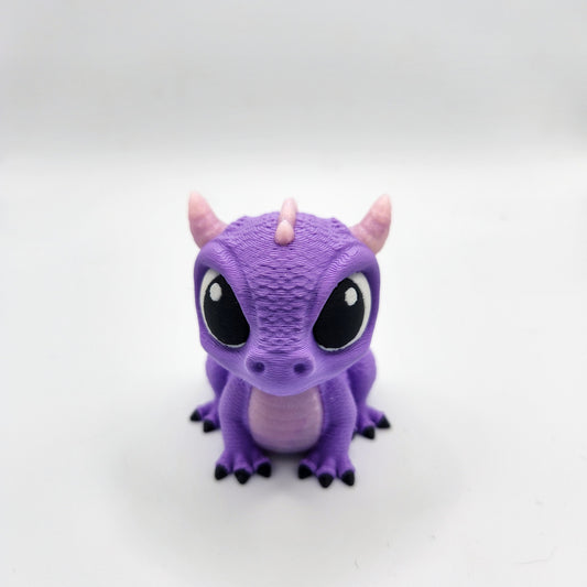 Adorable Baby Dragon Figurine - Beautiful Colors with Sparkly Horns