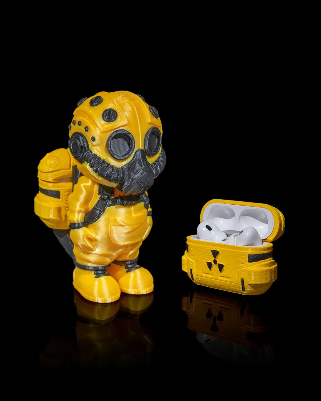 Fallout Inspired AirPods Holder - Vault Dweller Figurine Design, Hazmat Suit Decor