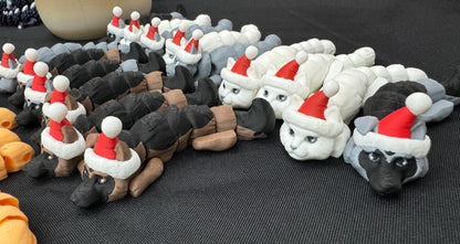 Flexi Santa Pets: Adorable Desk Dog and Cat - Christmas Fidget Toy