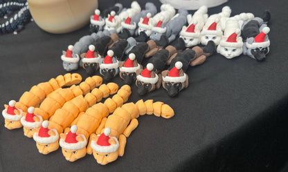 Flexi Santa Pets: Adorable Desk Dog and Cat - Christmas Fidget Toy