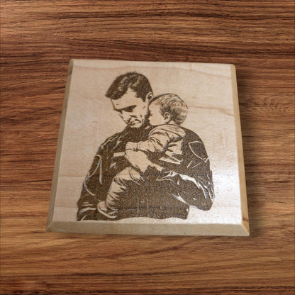 Police officer with child