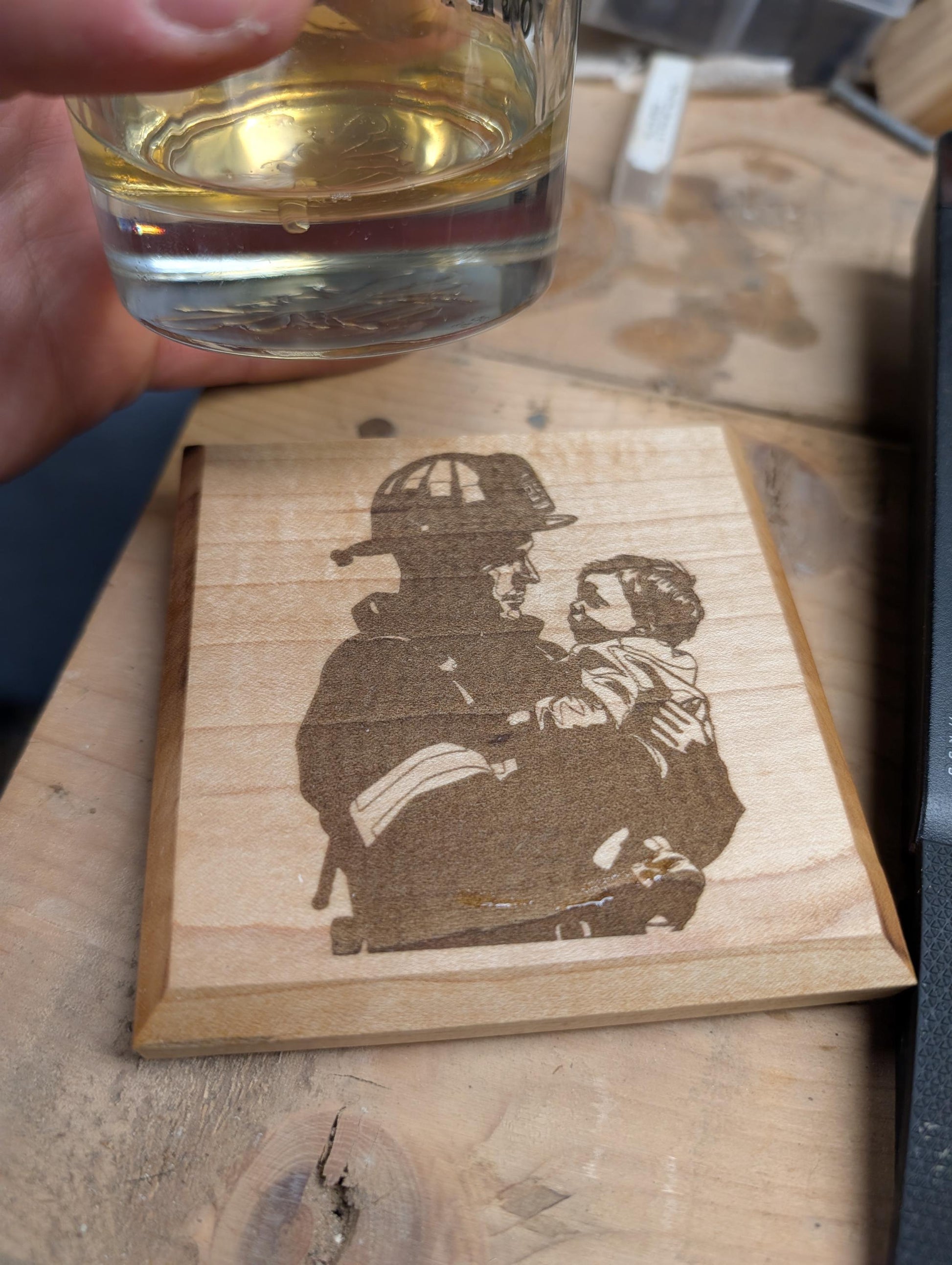 Firefighter with child