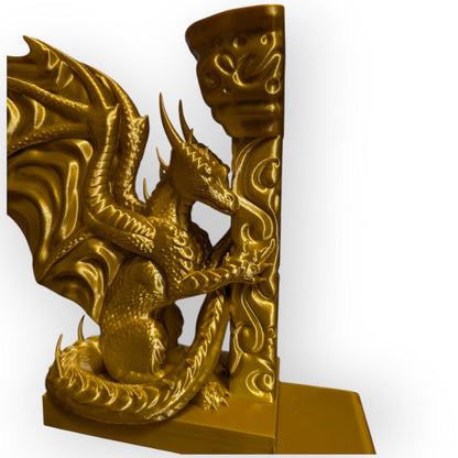 Dragon Statue book ends with lip to hold them in place