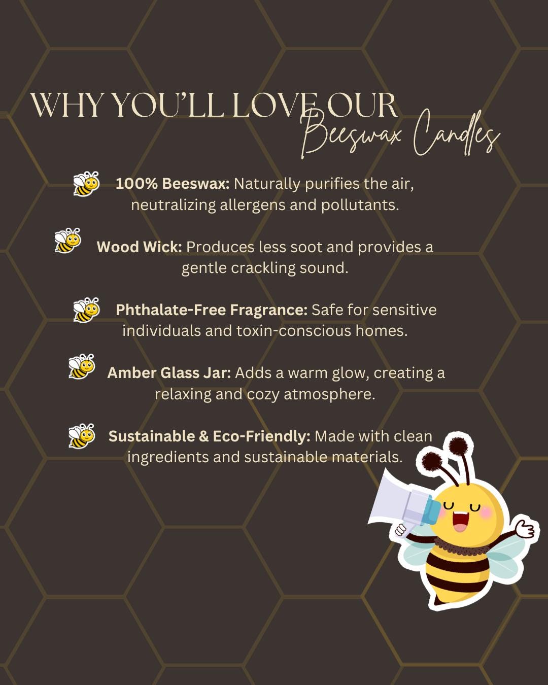 Beeswax Candle - At Home Collection - Kiwi's Fruit Stand