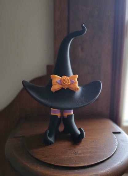 Witch's Leggy Hat | 3D Printed Halloween Decor | Whimsical Witch Legs & Boots Figurine | Tiered Tray Display