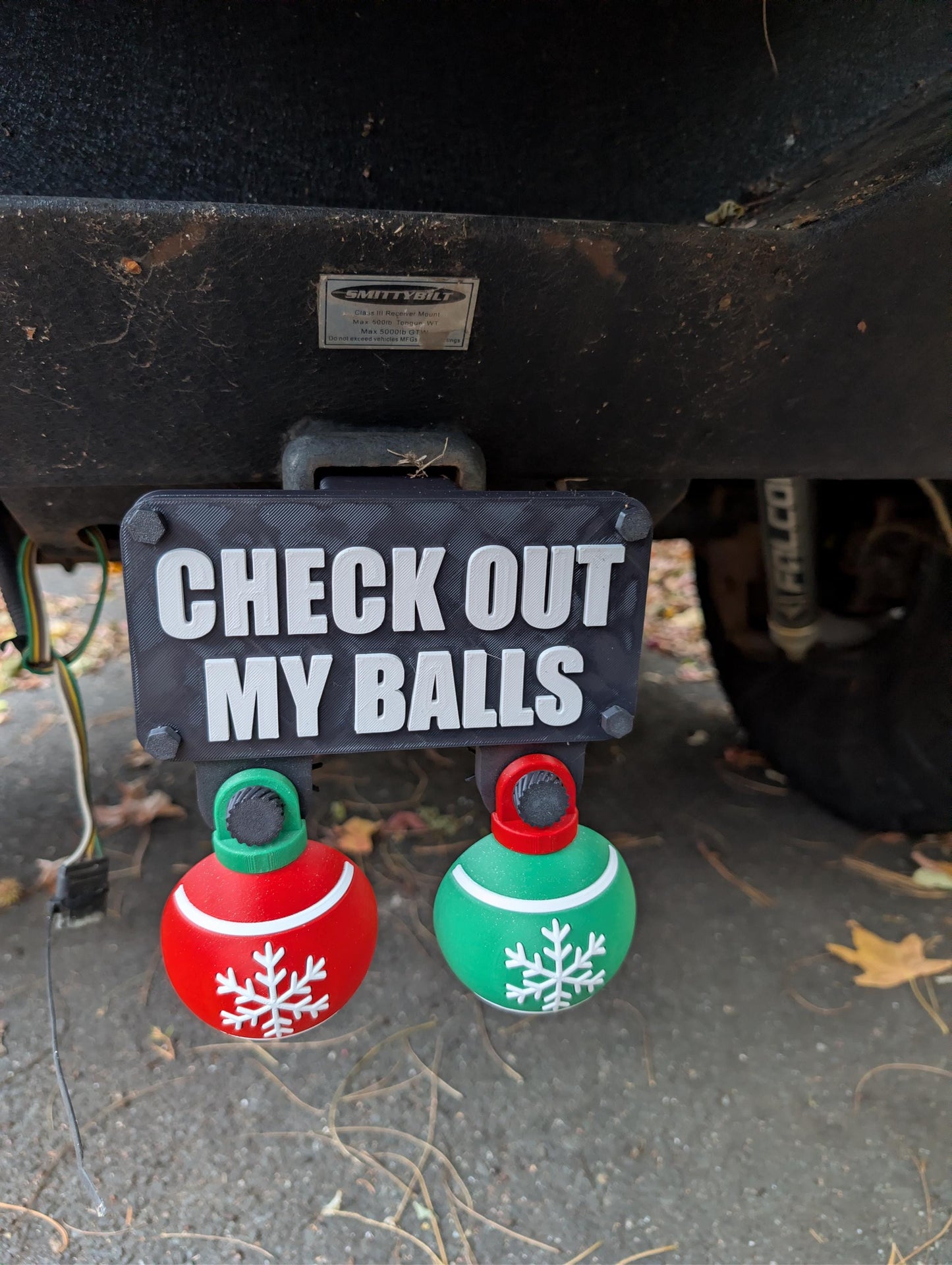 Trailer Hitch Cover For The Holidays - Christmas Ornaments - Check Out - Weiss Workshop 