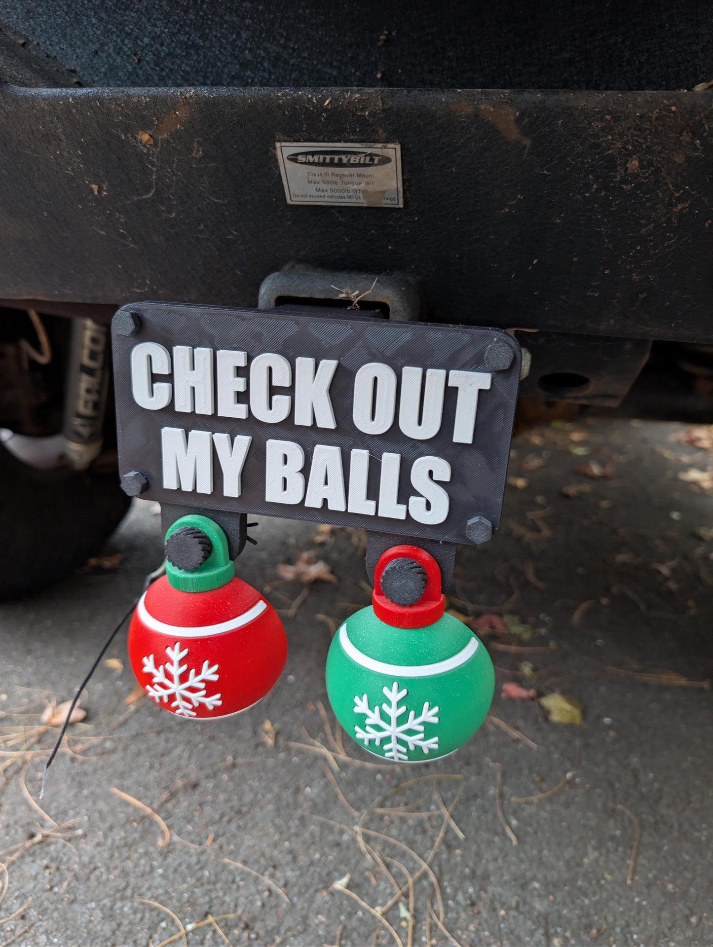 Trailer Hitch Cover For The Holidays - Christmas Ornaments - Check Out - Weiss Workshop 