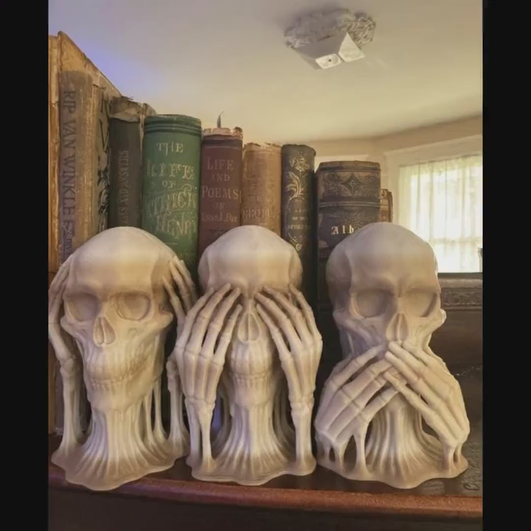 The Three Skulls of Wisdom: See No Evil, Hear No Evil, Speak No Evil Trio