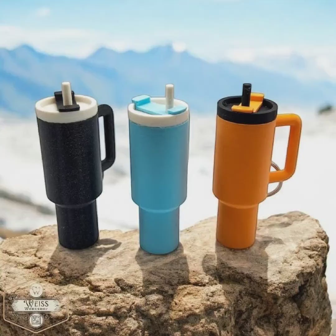 Mini Stanley Cup Keychain: Tumbler-Inspired Keyring with Secret Compartment
