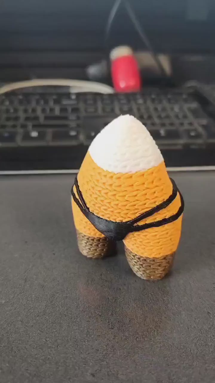 Knitted 3D Printed Candy Corn with booty and g-string