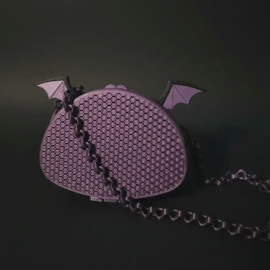 Bat Wing Purse: Going Batty 3D Printed Black Mesh Bag - Gothic Design