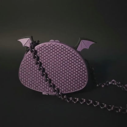 Bat Wing Purse: Going Batty 3D Printed Black Mesh Bag - Gothic Design