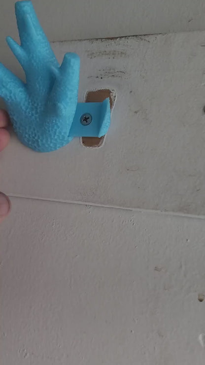 Echinata Coral Coat Hook: Beach Decor with French Cleat Mount