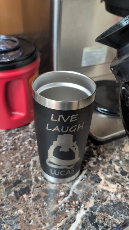 | "Live Laugh Lucas" Engraved Tumbler