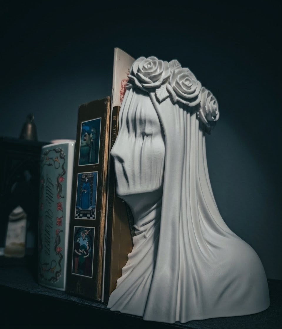 The Silent Bride Veiled Goddess Bookends Set