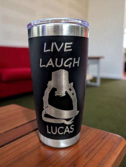 Funny Paramedic Gift | "Live Laugh Lucas" Engraved Tumbler | EMS Firefighter Nurse Humor | Coffee Cup